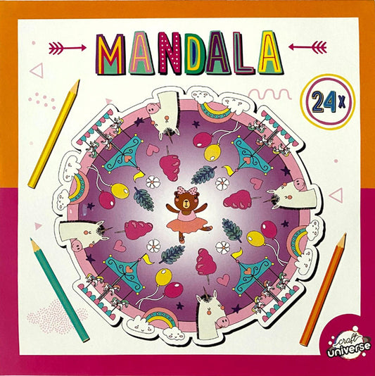 Krāsojamā Mandala Circus krāsojamā grāmata, 24 lappuses