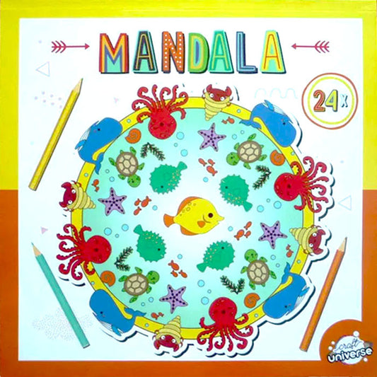Krāsojamā Mandala Okeāna krāsojamā grāmata 24 lappuses