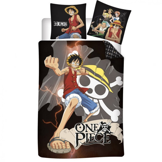 One Piece Dangerous Skull gultasveļas komplekts 140√ó200cm, 63√ó63 cm mikrošķiedra