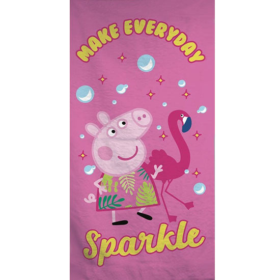 Peppa Pig Sparkle vannas dvielis, pludmales dvielis 70x140cm (ātri žūstošs)