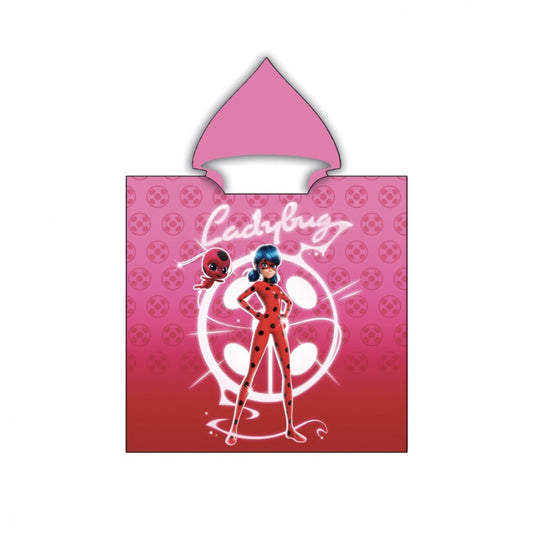 Miraculous Ladybug pludmales dvieļu pončo 55x110 cm