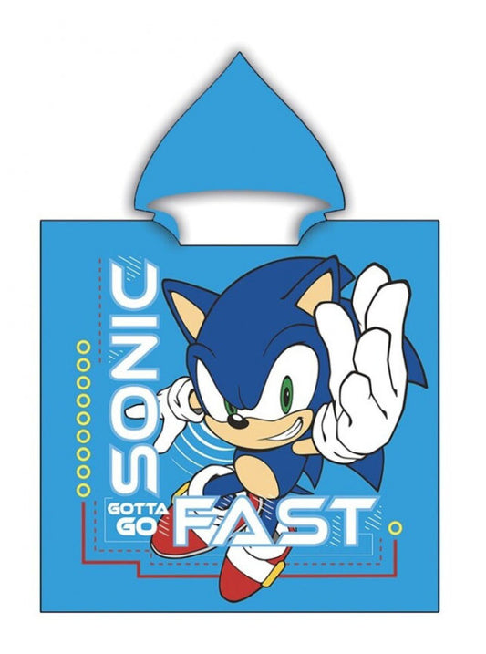 Sonic the Hedgehog pludmales dvielis pončo 55x110 cm (ātri žūstošs)