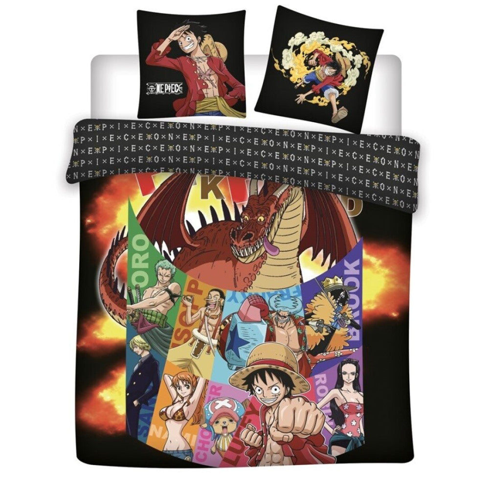 Divvietīgs segas pārvalks "One Piece" 200√ó200cm, 63x63 cm, mikrošķiedra