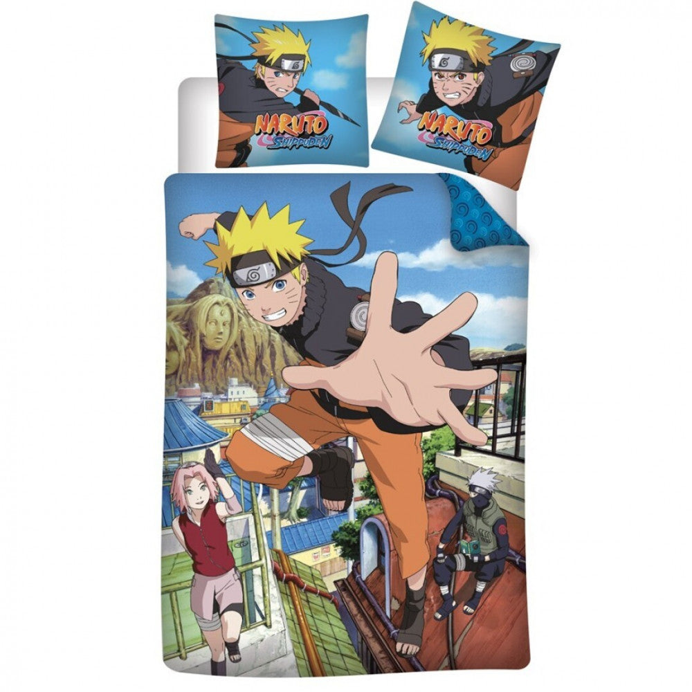 Naruto Hidden Leaf gultas veļas komplekts 140√ó200cm, 65√ó65 cm