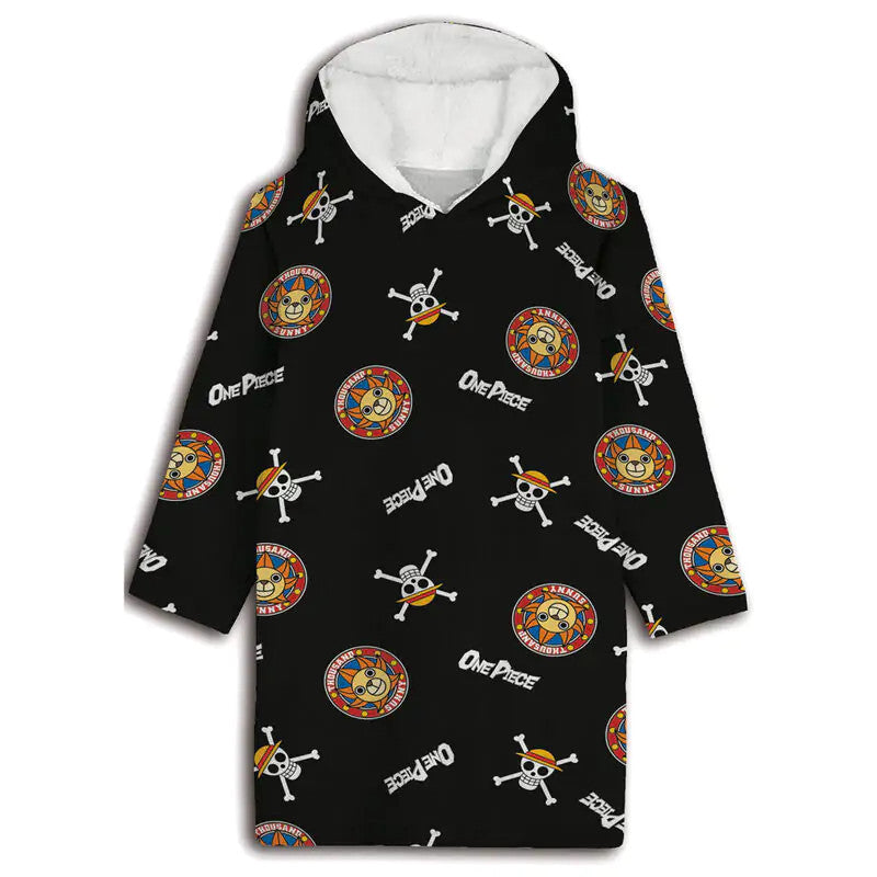One Piece Pirate pieaugušo valkājama plīša flīsa sega, pončo