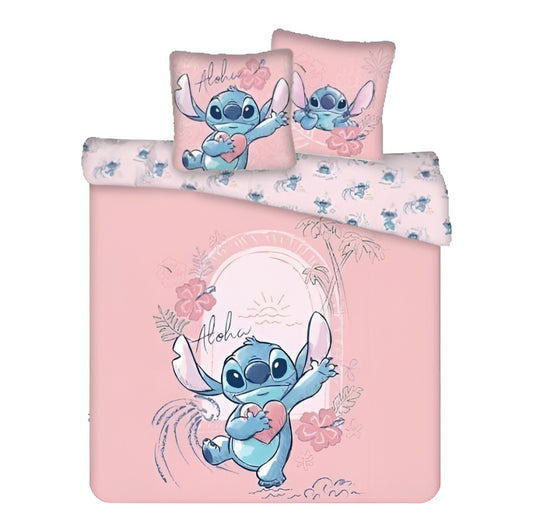 Disney Lilo un Stitch Heart divguļamā gulta, divguļamā gultas veļa 240√ó220cm, 65x65 cm