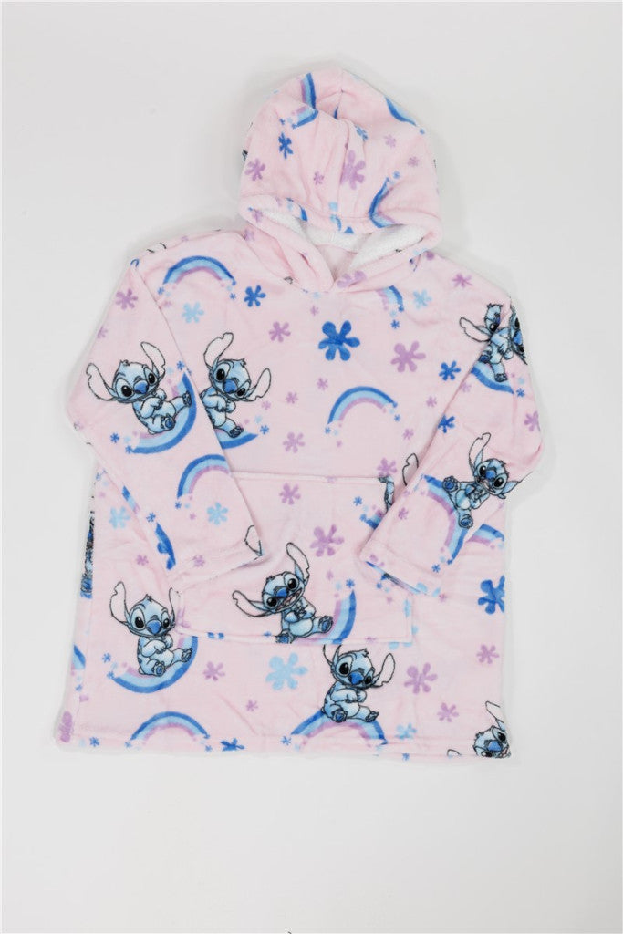 Disney Lilo un Stitch sapņainā uzvelkamā plīša flīsa sega, pončo 7-14 gadi
