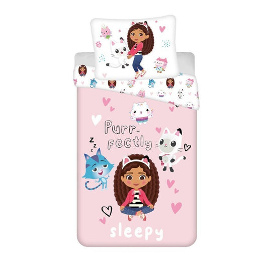 Gabby's Dollhouse Sleepy gultasveļas pārvalks 140–200 cm, 65–65 cm