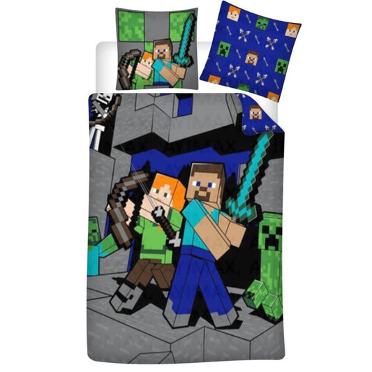 Minecraft Blocky Battle gultas pārklājs 140–200 cm, 65–65 cm