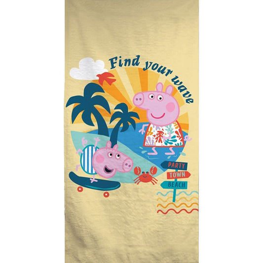 Peppa Pig Wave vannas dvielis, pludmales dvielis 70x140cm (ātri žūstošs)