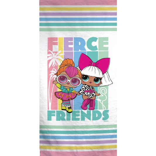 LOL Surprise Fierce vannas dvielis, pludmales dvielis 70x140cm (ātri žūstošs)