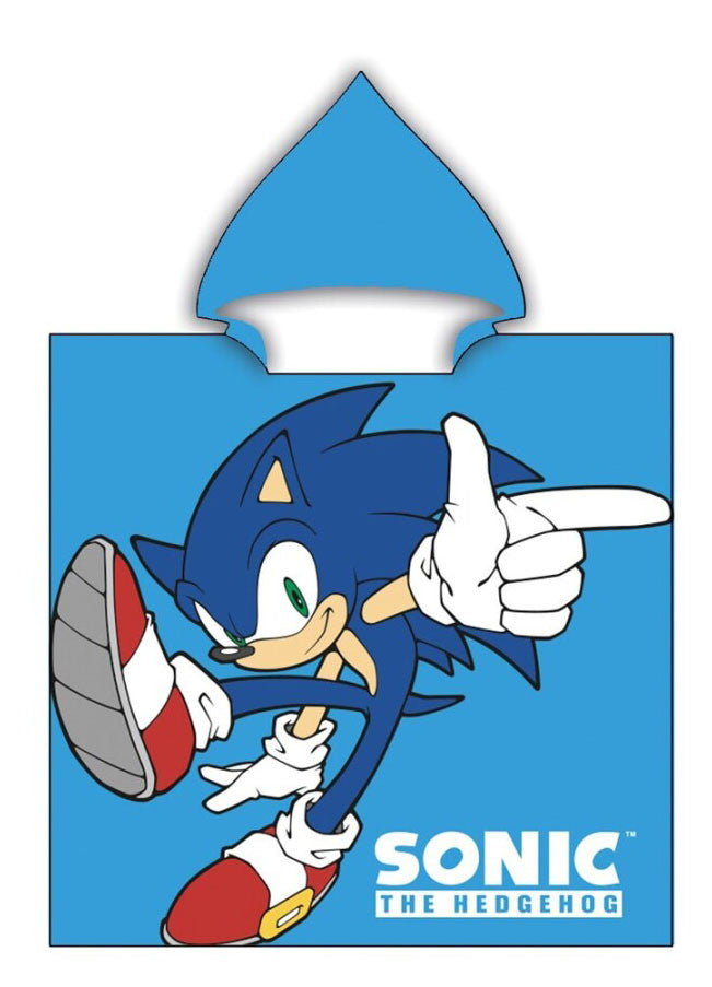 Sonic the Hedgehog Dude Sonic the Hedgehog pludmales dvielis pončo 55x110 cm (ātri žūstošs)