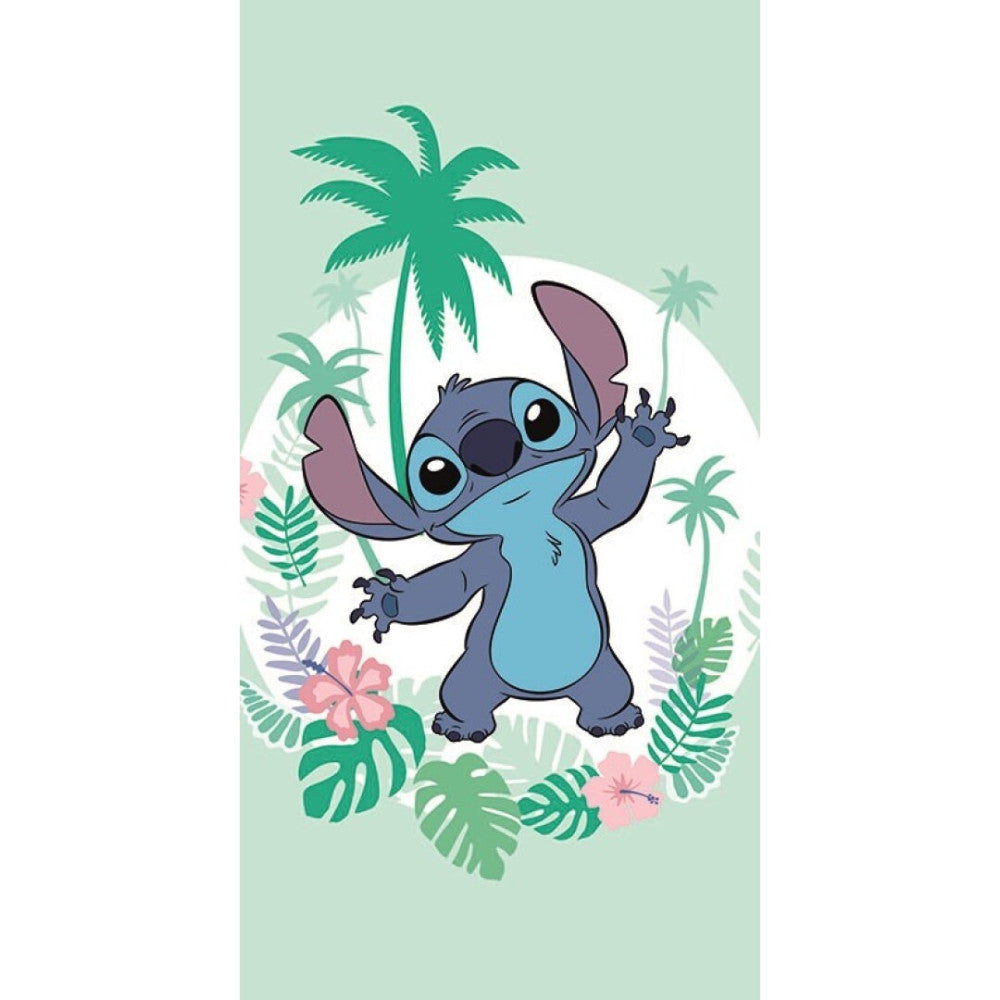 Disney Lilo un Stitch zaļš vannas dvielis, pludmales dvielis 70x140cm