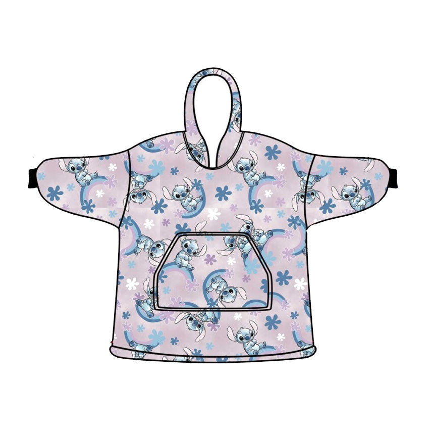 Disney Lilo un Stitch Chill pieaugušo uzvelkama plīša polārā sega, pončo