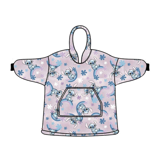 Disney Lilo un Stitch Chill pieaugušo uzvelkama plīša polārā sega, pončo