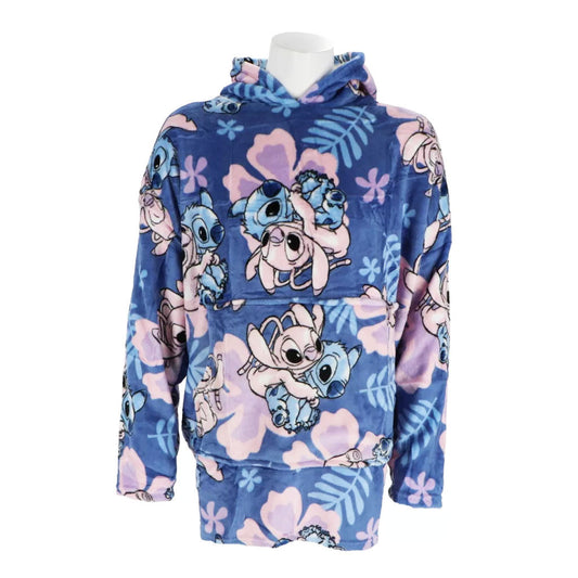 Disney Lilo un Stitch Hibiscus uzvelkama plīša polārā sega, pončo 3-6 gadi