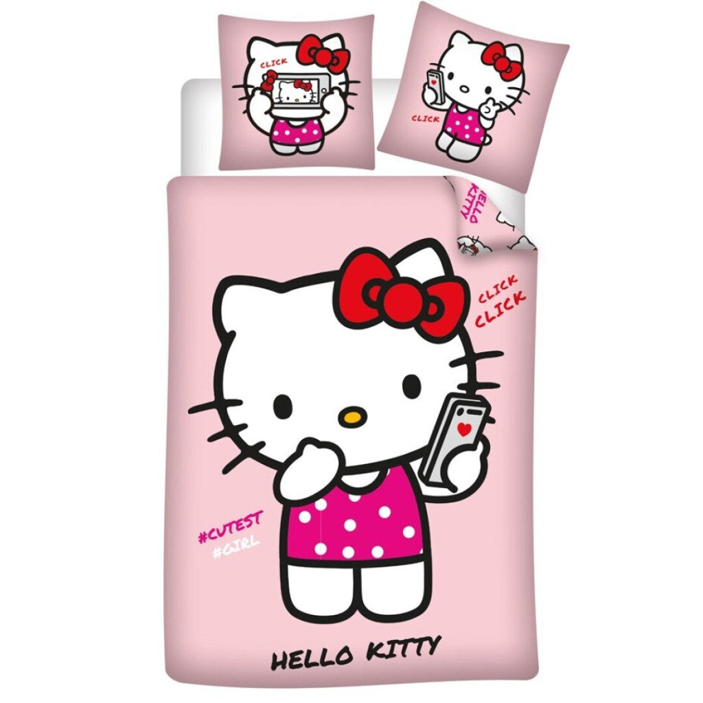 Hello Kitty jaukākā meiteņu gultasveļas komplekts 140–200 cm, 65 x 65 cm