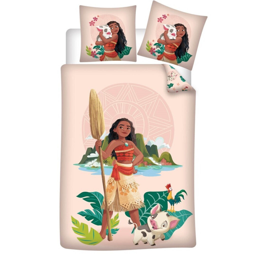 Disney Vaiana Motunui gultas veļa 140√ó200cm, 65x65 cm