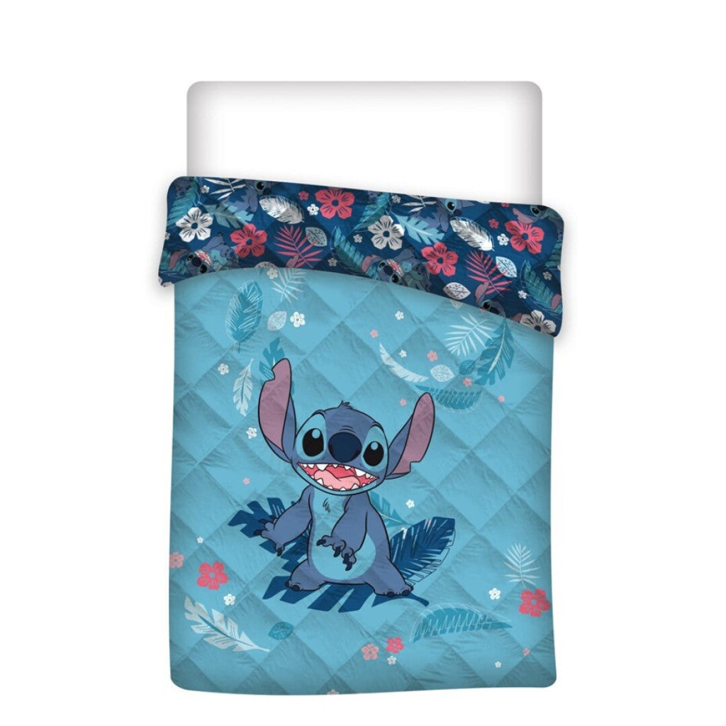 Disney Lilo un Stitch Leaf stepēts gultas pārklājs, sega 140x200cm