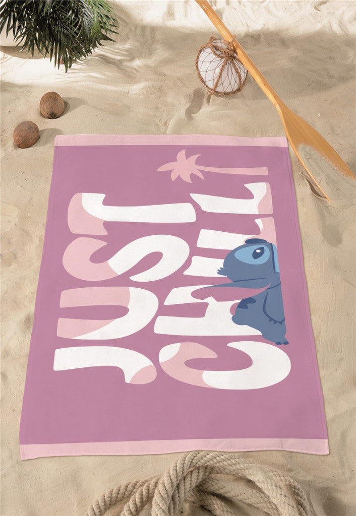Disney Lilo un Stitch vannas dvielis, pludmales dvielis 70x140cm (ātri žūstošs)