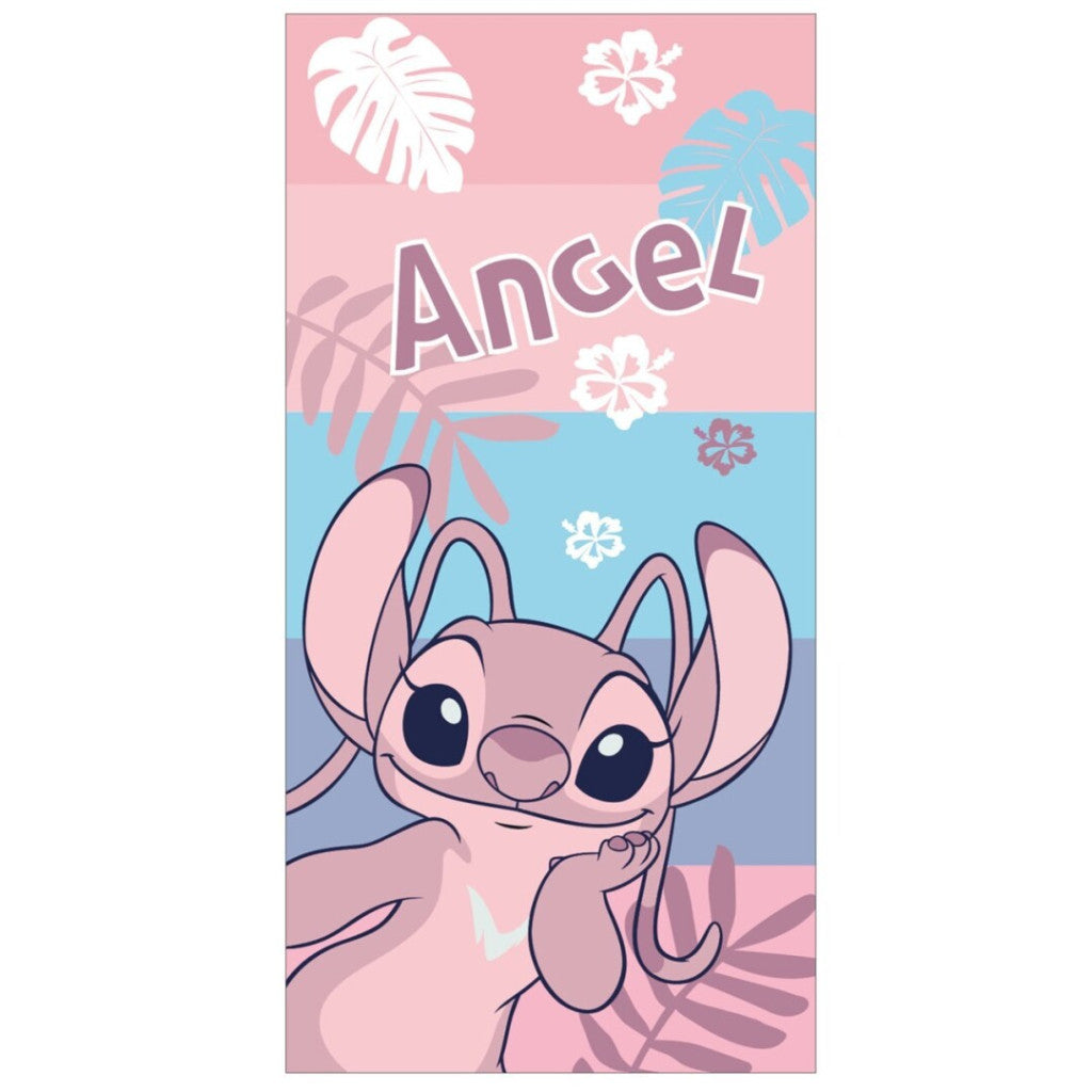 Disney Lilo un Stitch rozā vannas dvielis, pludmales dvielis 70x140cm (ātri žūstošs)