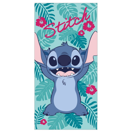 Disney Lilo un Stitch Happy vannas dvielis, pludmales dvielis 70x140cm (ātri žūstošs)