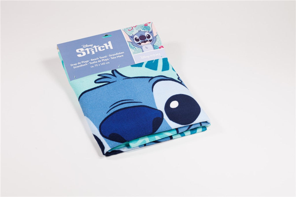 Disney Lilo un Stitch Happy vannas dvielis, pludmales dvielis 70x140cm (ātri žūstošs)
