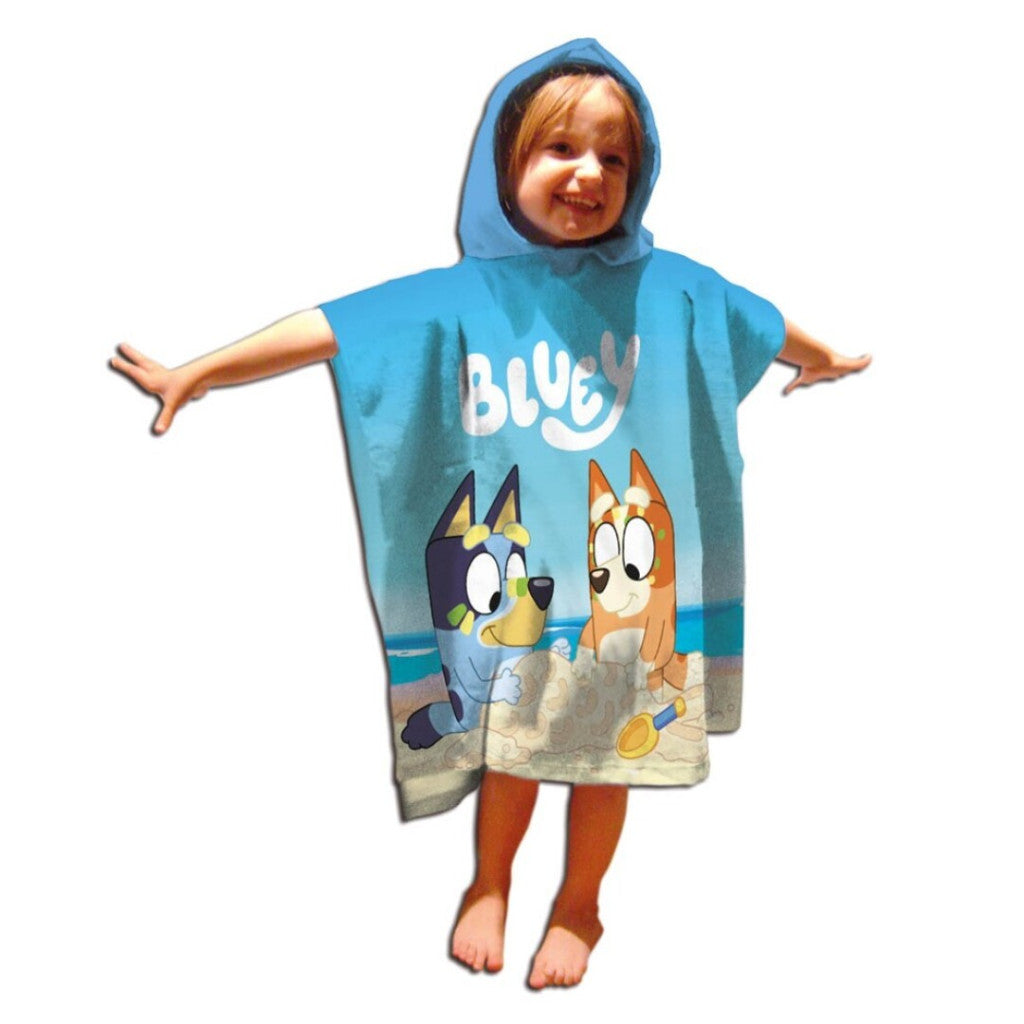 Bluey Sandcastle pludmales dvieļu pončo 55x110 cm (ātri žūstošs)