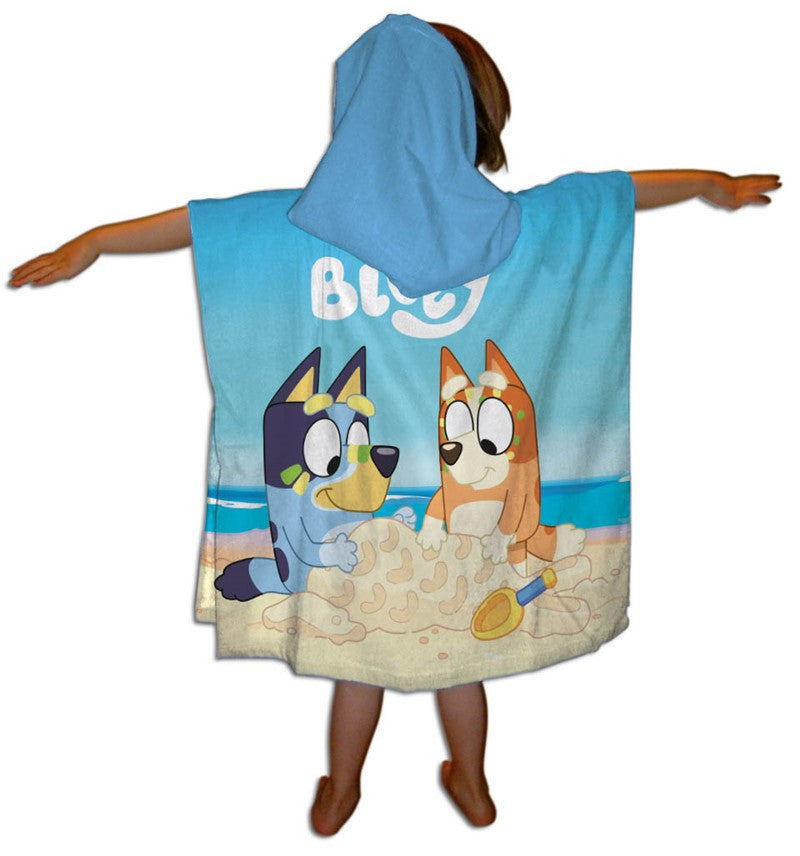 Bluey Sandcastle pludmales dvieļu pončo 55x110 cm (ātri žūstošs)