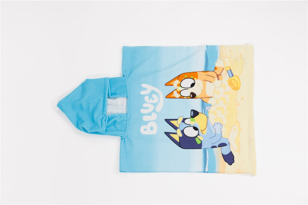 Bluey Sandcastle pludmales dvieļu pončo 55x110 cm (ātri žūstošs)