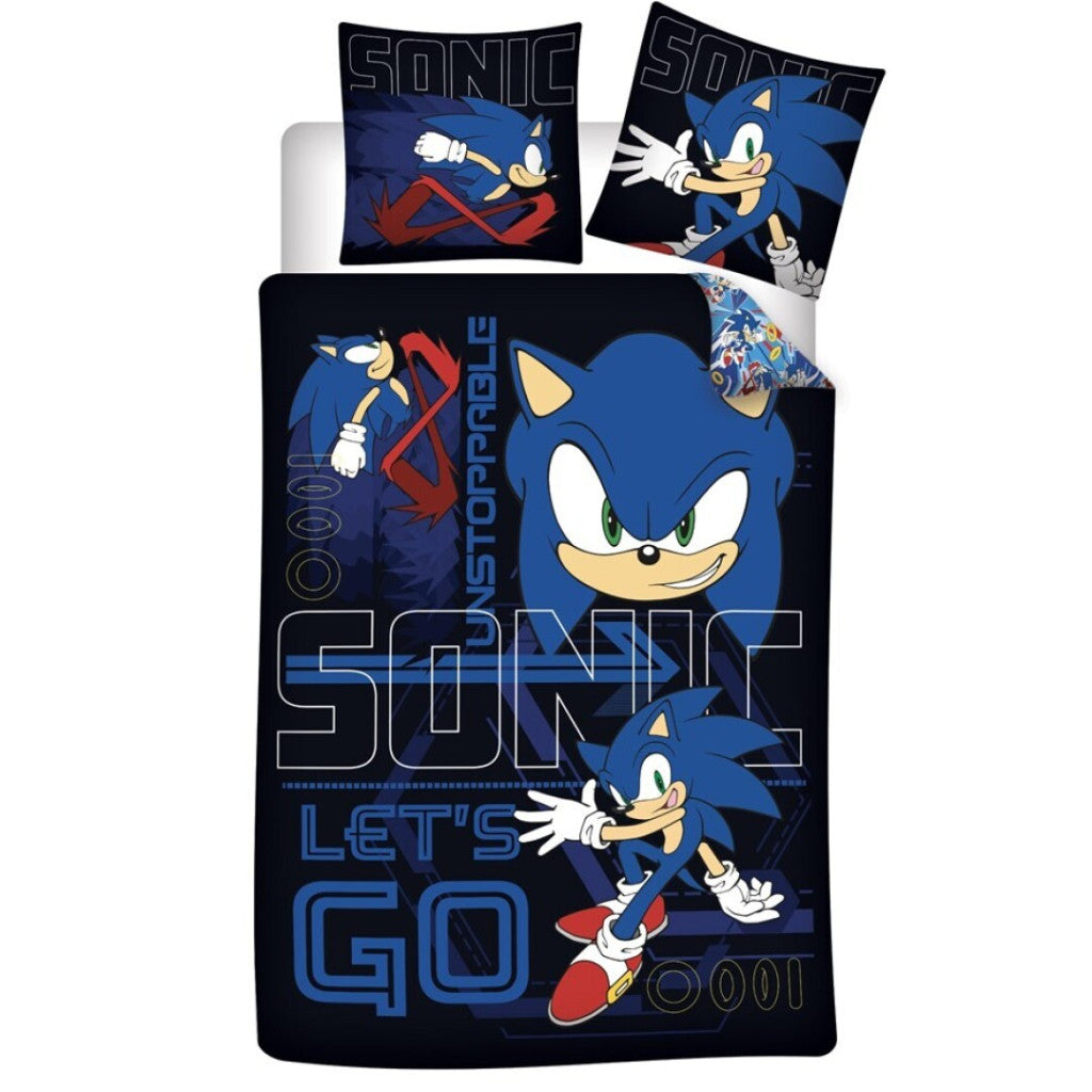 Sonic the Hedgehog gultasveļas komplekts 140√–200 cm, 65–65 cm
