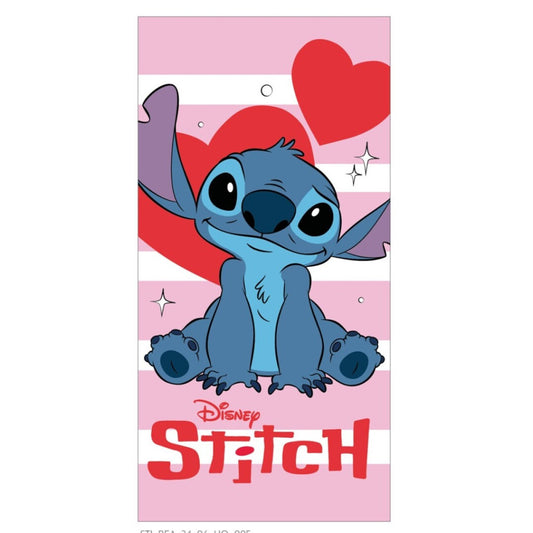 Disney Lilo un Stitch dzirkstošās sirds formas vannas dvielis, pludmales dvielis 70x140cm