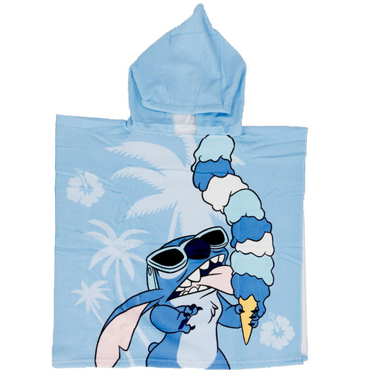 Disney Lilo un Stitch saldējuma pludmales dvielis pončo 55x110 cm (ātri žūstošs)
