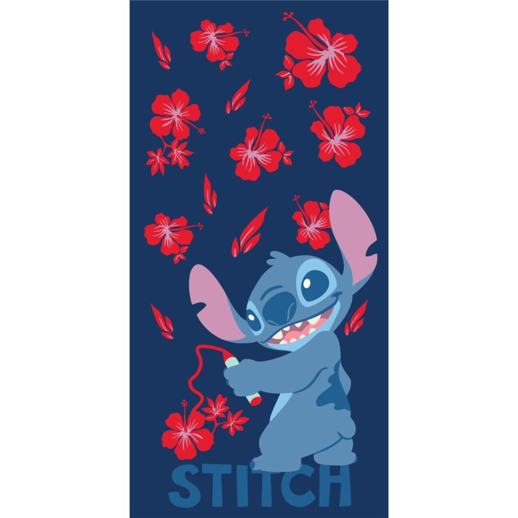 Disney Lilo un Stitch ziedu zīmējumu vannas dvielis, pludmales dvielis 70x140cm