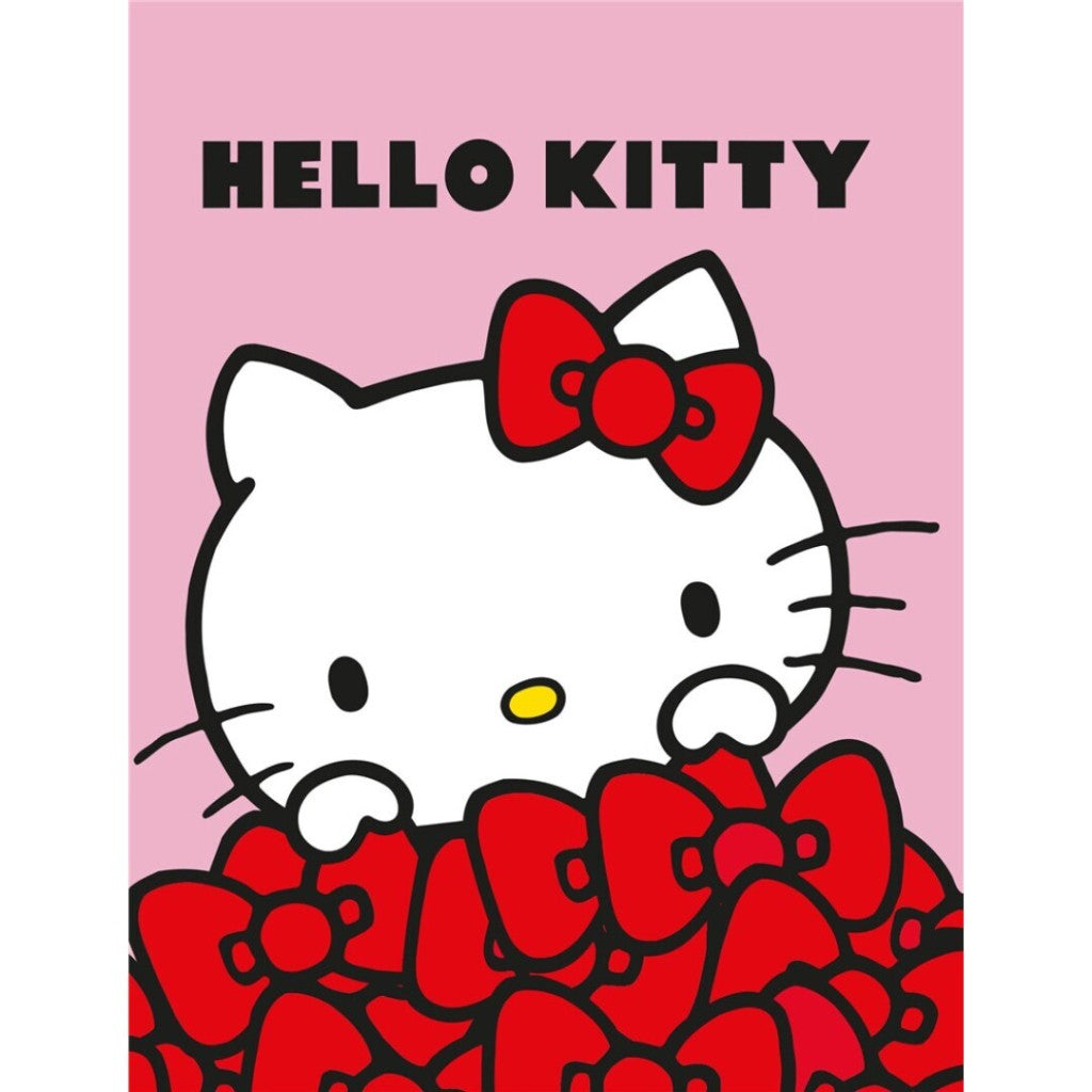 Hello Kitty flaneļa flīsa sega ar bantītēm 130x160cm