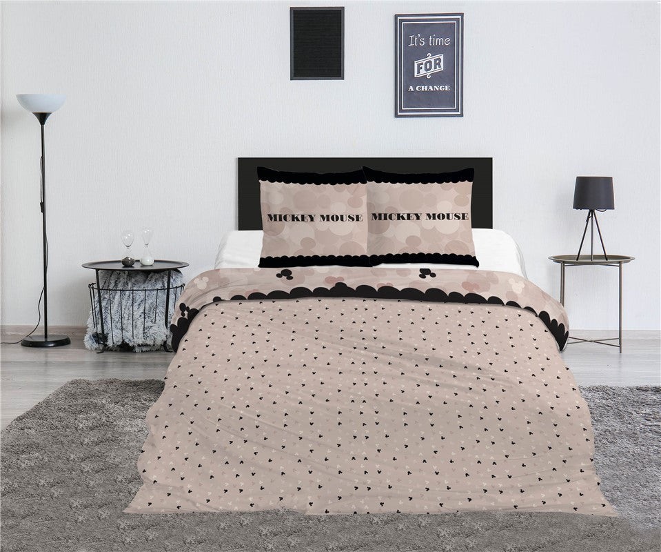 Disney Minnie Love Nights divvietīga sega, divguļamais pārvalks 240–220 cm, 65 x 65 cm