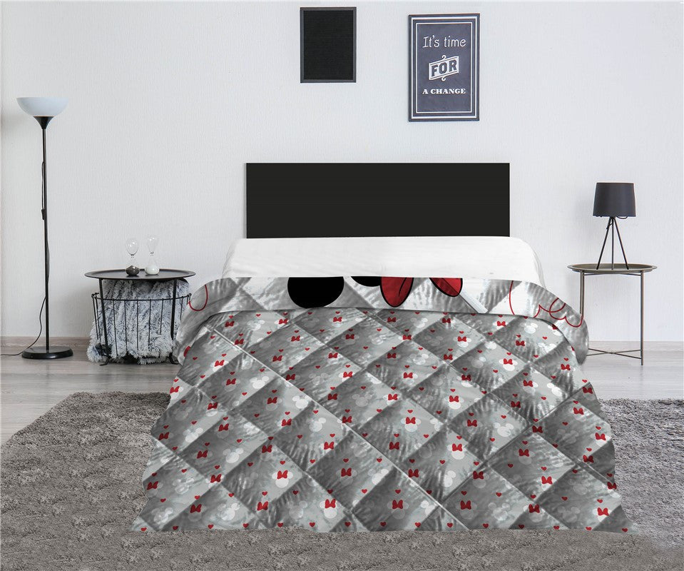 Disney Minnie Mickey Love stepēts gultas pārklājs, sega 240x220cm