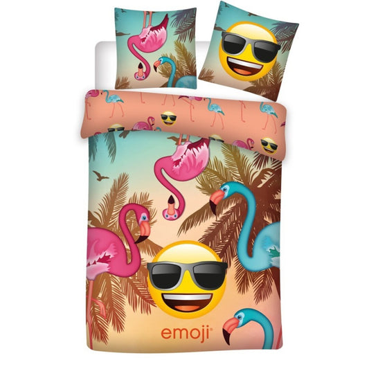 Emoji vasaras gultasveļas komplekts 140–200 cm, 63–63 cm mikrošķiedra