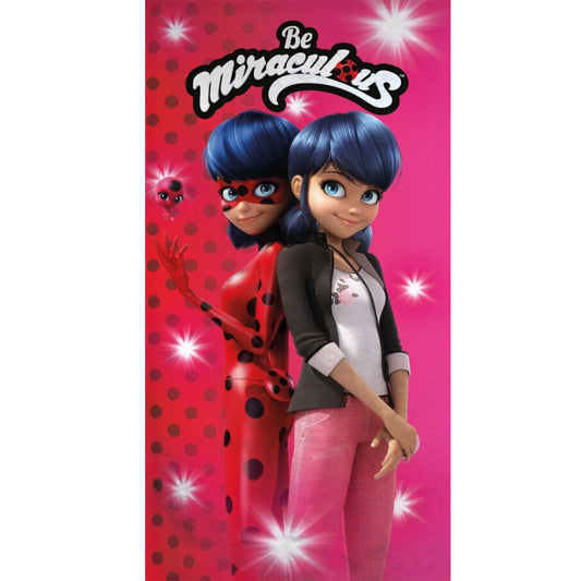 Miraculous Ladybug Secret Identity vannas dvielis, pludmales dvielis 70x140cm (ātri žūstošs)