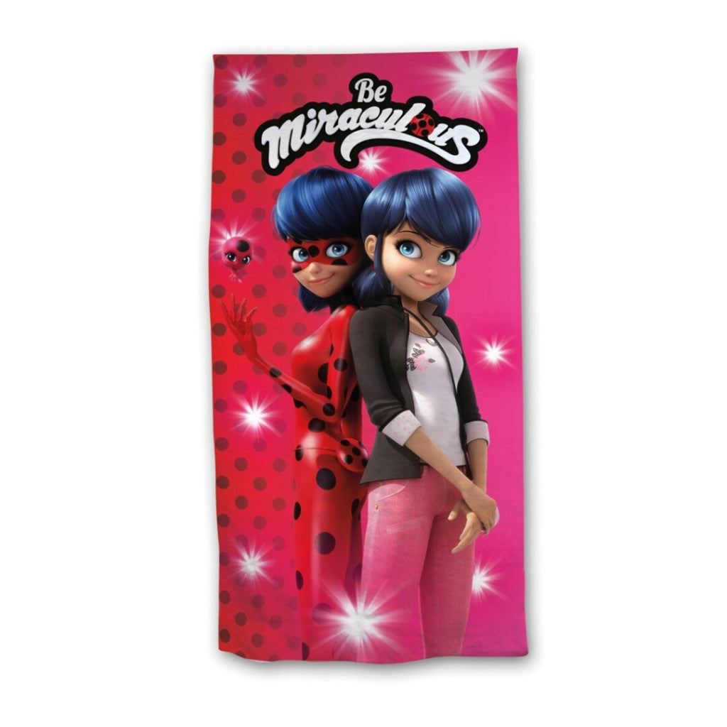 Miraculous Ladybug Secret Identity vannas dvielis, pludmales dvielis 70x140cm (ātri žūstošs)