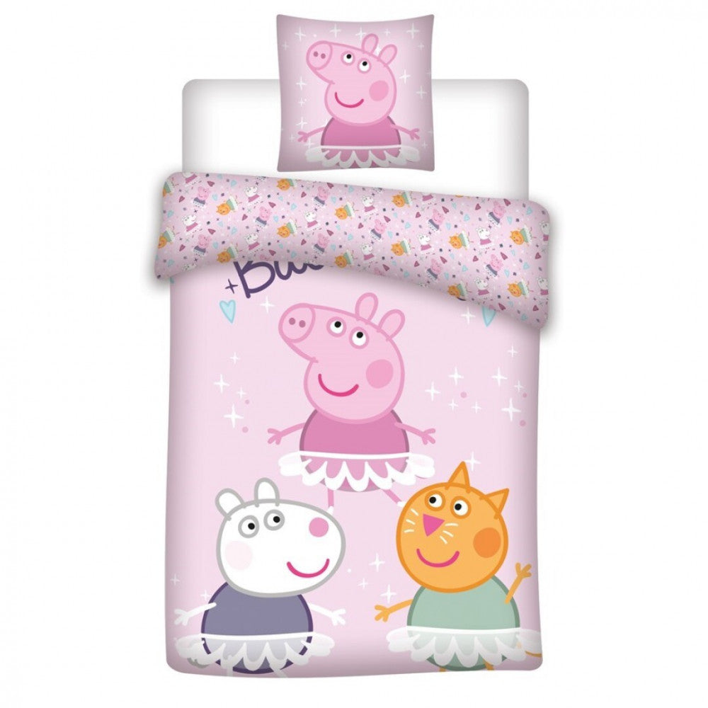 Peppa Pig Dance gultas veļa 140–200 cm, 63–63 cm mikrošķiedra