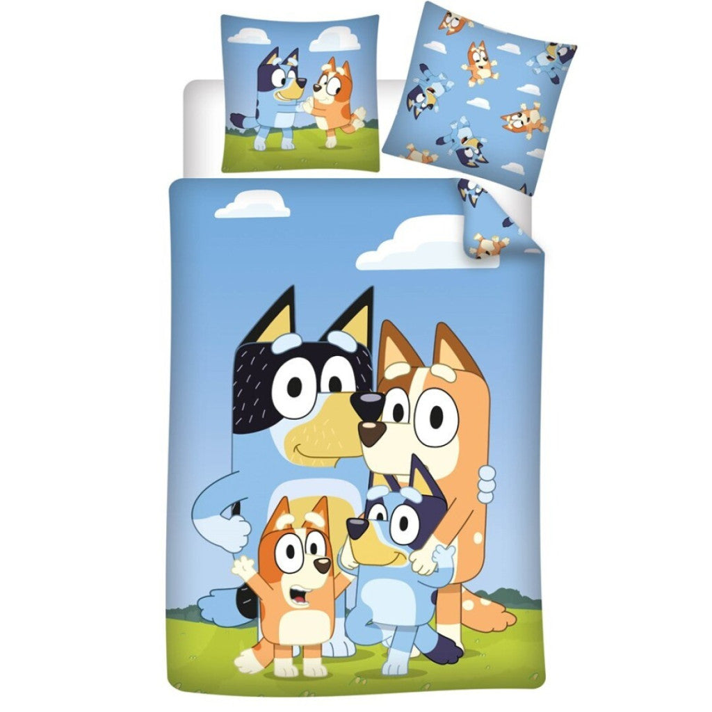 Bluey Hugging Heelers gultas pārvalks 140√ó200cm, 65√ó65 cm