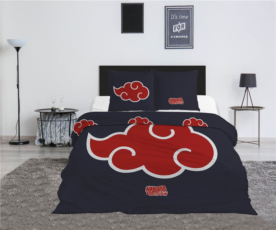 Naruto Akatsuki dubultais, dubultais segas pārvalks 240√ó220cm, 65x65 cm
