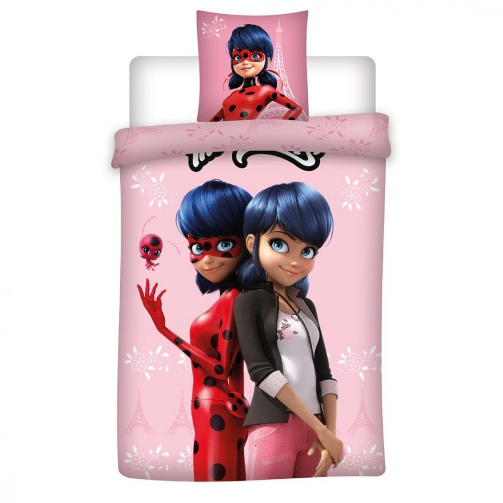 Miraculous Ladybug Both Worlds gultasveļas komplekts 140√ó200cm, 63√ó63 cm mikrošķiedra