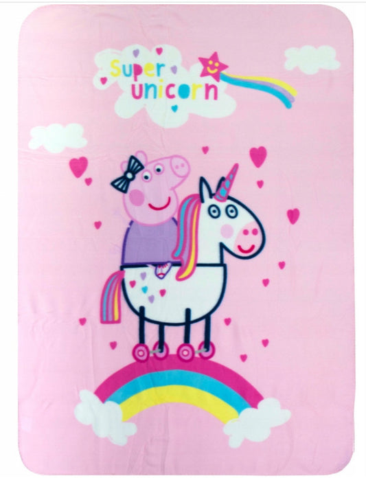 Peppa Pig vienradža flīsa sega 100x140cm