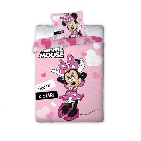 Disney Minnie Star gultasveļas komplekts 140–200 cm, 63–63 cm mikrošķiedra