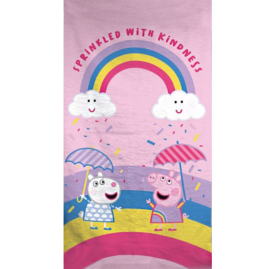 Peppa Pig dvielis ar apkaisījumu, pludmales dvielis 70x140cm
