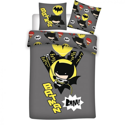 Betmena "Gotham Nights" gultasveļas komplekts 140–200 cm, 63–63 cm mikrošķiedra