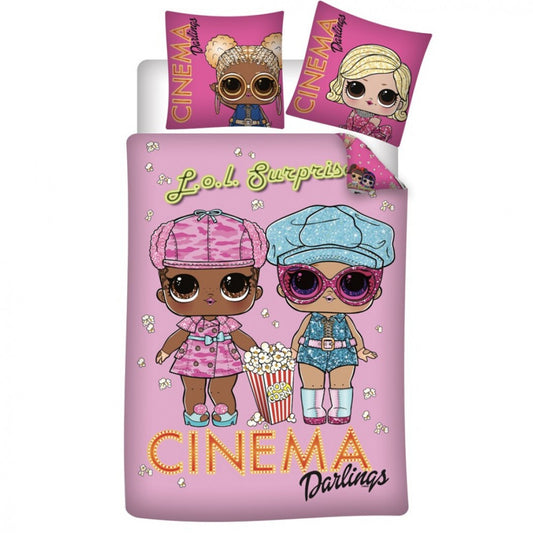 LOL Surprise Cinema gultasveļas pārvalks 140√ó200cm, 63√ó63 cm mikrošķiedra