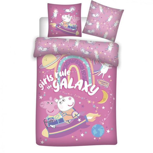 Peppa Pig Galaxy gultasveļas komplekts 140–200 cm, 63–63 cm mikrošķiedra